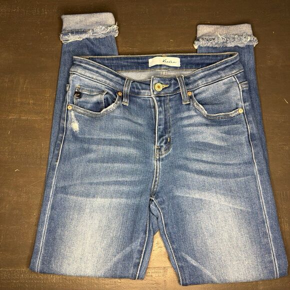 KanCan Denim - KanCan Women's Skinny Jeans Distressed Blue Denim